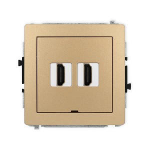 Karlik Deco Złoty Metalik Mechanizm Gniazda Podwójnego Hdmi 2.0, Bez Pola Opisowego 8Dhdmibo-4