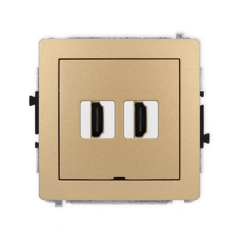 Karlik Deco Złoty Metalik Mechanizm Gniazda Podwójnego Hdmi 2.0, Bez Pola Opisowego 8Dhdmibo-4
