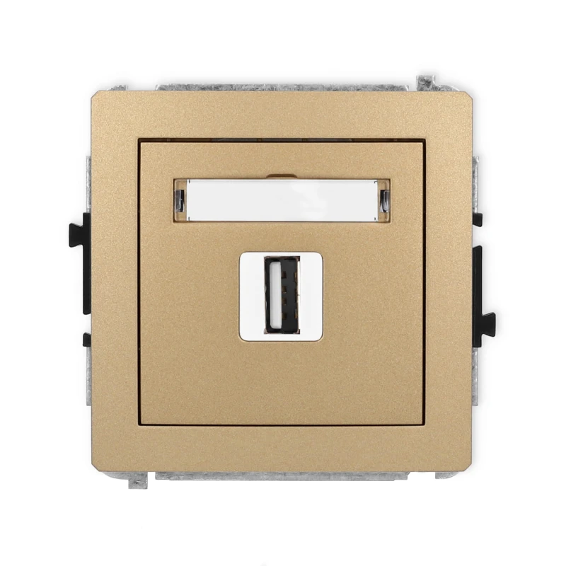Karlik Deco Złoty Metalik Mechanizm Gniazda Pojedynczego Usb A-A 2.0 8Dgusb-1