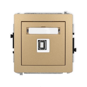 Karlik Deco Złoty Metalik Mechanizm Gniazda Pojedynczego Usb A-B 2.0 8Dgusb-3