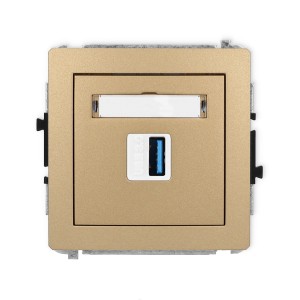 Karlik Deco Złoty Metalik Mechanizm Gniazda Pojedynczego Usb A-A 3.0 8Dgusb-5