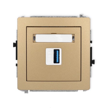 Karlik Deco Złoty Metalik Mechanizm Gniazda Pojedynczego Usb A-A 3.0 8Dgusb-5