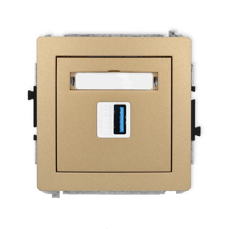Karlik Deco Złoty Metalik Mechanizm Gniazda Pojedynczego Usb A-A 3.0 8Dgusb-5