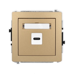 Karlik Deco Złoty Metalik Mechanizm Gniazda Pojedynczego 1Xusb C-C 8Dgusb-7