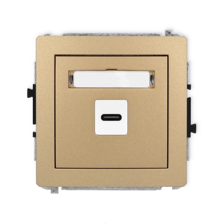 Karlik Deco Złoty Metalik Mechanizm Gniazda Pojedynczego 1Xusb C-C 8Dgusb-7