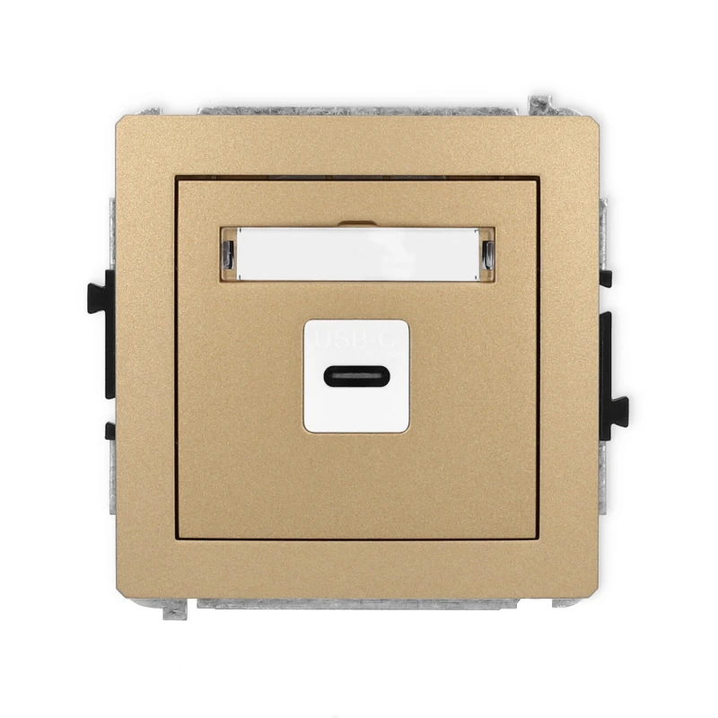 Karlik Deco Złoty Metalik Mechanizm Gniazda Pojedynczego 1Xusb C-C 8Dgusb-7
