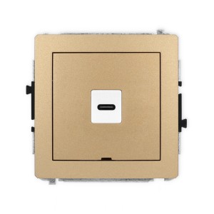 Karlik Deco Złoty Metalik Mechanizm Gniazda Pojedynczego 1Xusb C-C, Bez Pola Opisowego 8Dgusbbo-7