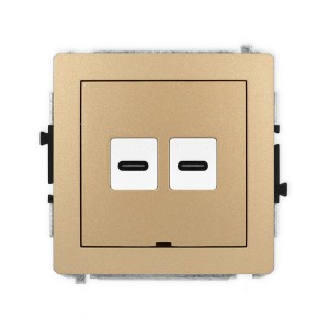 Karlik Deco Złoty Metalik Mechanizm Gniazda Podwójnego 2Xusb C-C, Bez Pola Opisowego 8Dgusbbo-8