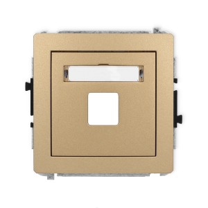Karlik Deco Złoty Metalik Mechanizm Gniazda Multimedialnego Pojedynczego Bez Modułu (Standard Keystone) 8Dgm-1P