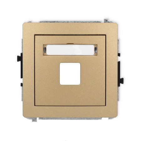 Karlik Deco Złoty Metalik Mechanizm Gniazda Multimedialnego Pojedynczego Bez Modułu (Standard Keystone) 8Dgm-1P