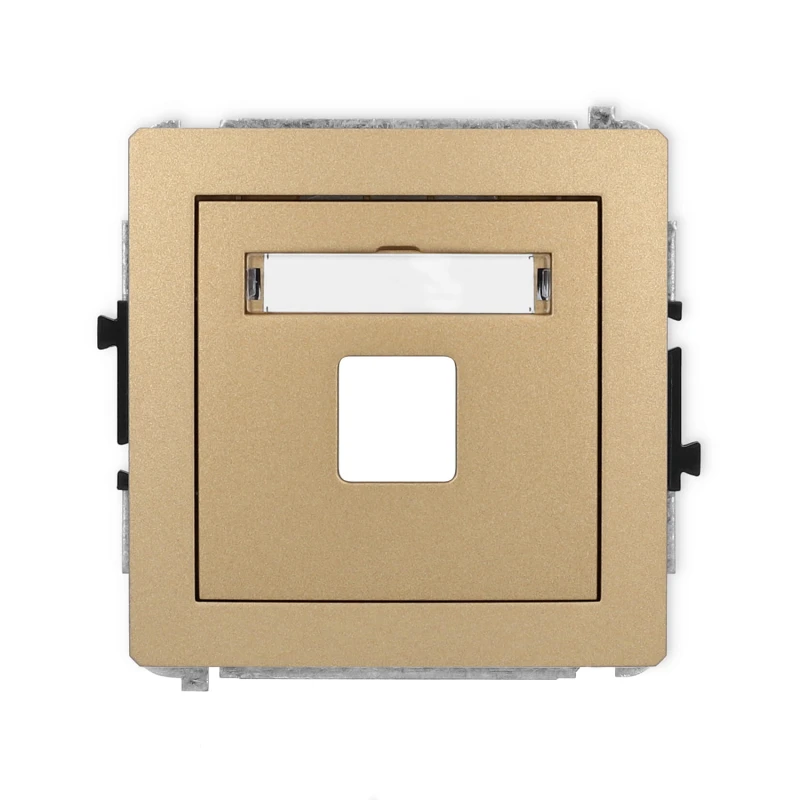 Karlik Deco Złoty Metalik Mechanizm Gniazda Multimedialnego Pojedynczego Bez Modułu (Standard Keystone) 8Dgm-1P