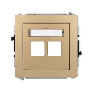 Karlik Deco Złoty Metalik Mechanizm Gniazda Multimedialnego Podwójnego Bez Modułu (Standard Keystone) 8Dgm-2P