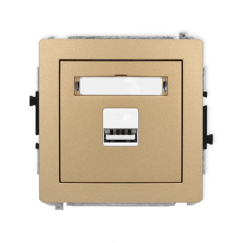 Karlik Deco Złoty Metalik Mechanizm Ładowarki Usb Pojedynczej, 5V, 2A 8Dcusb-3