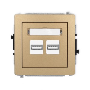 Karlik Deco Złoty Metalik Mechanizm Ładowarki Usb Podwójnej, 5V, 3.1A 8Dcusb-6