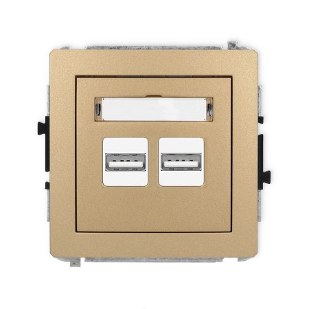 Karlik Deco Złoty Metalik Mechanizm Ładowarki Usb Podwójnej, 5V, 3.1A 8Dcusb-6