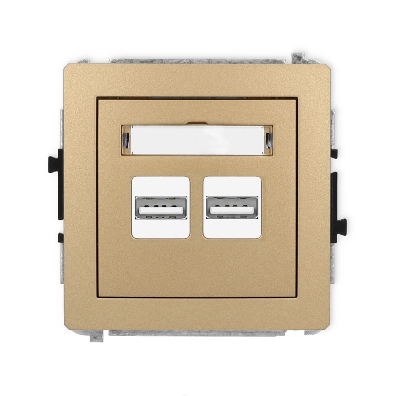 Karlik Deco Złoty Metalik Mechanizm Ładowarki Usb Podwójnej, 5V, 3.1A 8Dcusb-6