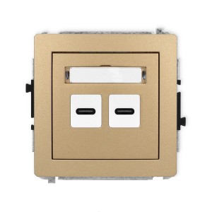 Karlik Deco Złoty Metalik Mechanizm Ładowarki Usb Podwójnej 2Xusb C, 20W Max. 8Dcusb-7