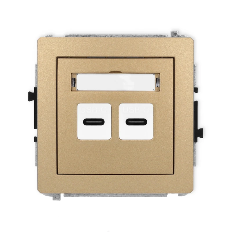 Karlik Deco Złoty Metalik Mechanizm Ładowarki Usb Podwójnej 2Xusb C, 20W Max. 8Dcusb-7