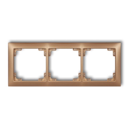 Karlik Deco Złoty Metalik Ramka Uniwersalna Potrójna Z Tworzywa Deco Soft 8Drso-3
