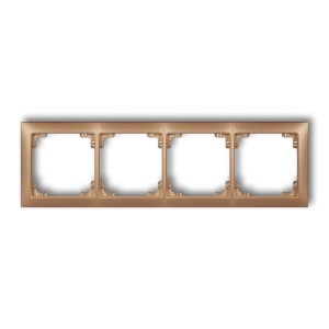 Karlik Deco Złoty Metalik Ramka Uniwersalna Poczwórna Z Tworzywa Deco Soft 8Drso-4