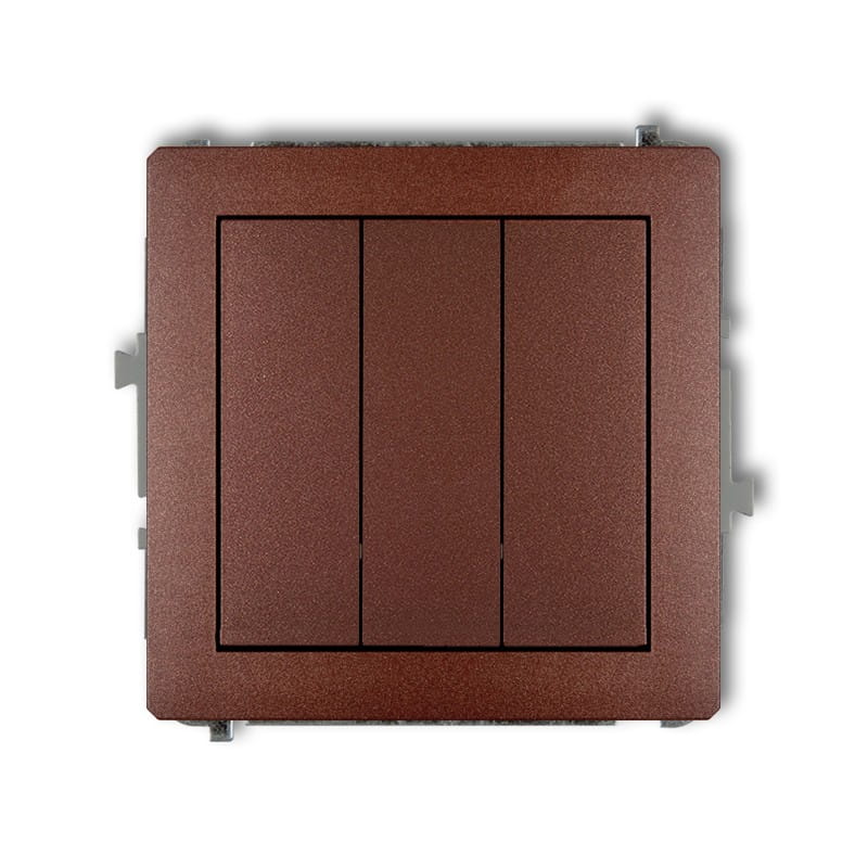 Karlik Deco Brązowy Metalik Mechanizm Włącznika Potrójnego 9Dwp-7