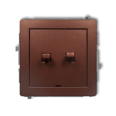 Karlik Deco Brązowy Metalik Mechanizm Włącznika Jednobiegunowego Ze Schodowym W Stylu Amerykańskim (Dwa Klawisze Bez Piktogramów, Osobne Zasilanie) 9Dwpus-10.21