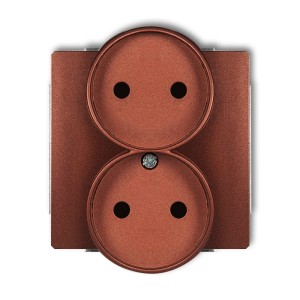 Karlik Deco Brązowy Metalik Mechanizm Gniazda Podwójnego Do Ramki Deco Soft Bez Uziemienia 2X2P (Przesłony Torów Prądowych) 9Dgprso-2P