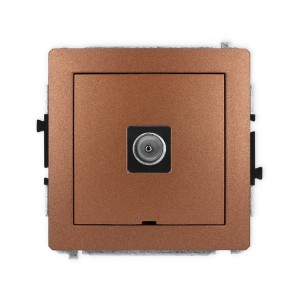 Karlik Deco Brązowy Metalik Mechanizm Gniazda Antenowego Pojedynczego Tv, Bez Pola Opisowego 9Dgtvbo-1