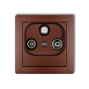 Karlik Deco Brązowy Metalik Mechanizm Gniazda Abonenckiego Rtv-Sat Końcowego (2 Wejścia Antenowe) 9Dgst