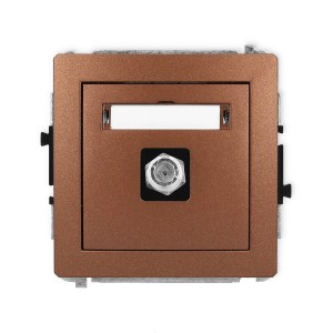 Karlik Deco Brązowy Metalik Mechanizm Gniazda Antenowego Pojedynczego Typu F (Sat) Niklowany 9Dgf-1