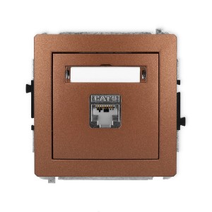 Karlik Deco Brązowy Metalik Mechanizm Gniazda Komputerowego Pojedynczego 1Xrj45, Kat. 5E, Ekranowany, 8-Stykowy 9Dgk-1E