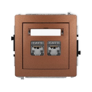 Karlik Deco Brązowy Metalik Mechanizm Gniazda Komputerowego Podwójnego 2Xrj45, Kat. 6, Ekranowany, 8-Stykowy 9Dgk-6