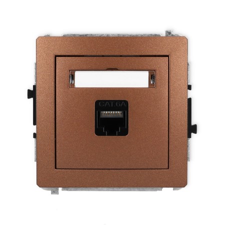 Karlik Deco Brązowy Metalik Mechanizm Gniazda Komputerowego Pojedynczego 1Xrj45, Kat. 6A, 8-Stykowy 9Dgk-7