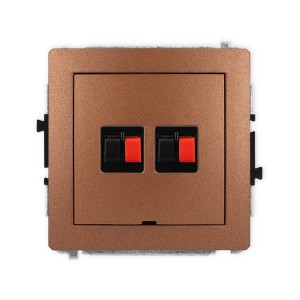 Karlik Deco Brązowy Metalik Mechanizm Gniazda Głośnikowego Podwójnego, Bez Pola Opisowego 9Dggbo-2