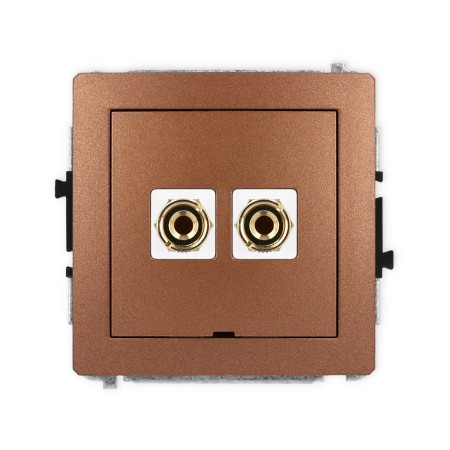 Karlik Deco Brązowy Metalik Mechanizm Gniazda Głośnikowego Pojedynczego, Bez Pola Opisowego (Typu Banan - Czerwony I Czarny, Pozłacany, 4 Mm2, Do Lutowania) 9Dggbo-3