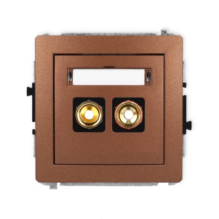 Karlik Deco Brązowy Metalik Mechanizm Gniazda Głośnikowego Pojedynczego (Typu Banan - Czerwony I Czarny, Pozłacany, 4 Mm2, Skręcany) 9Dgg-4