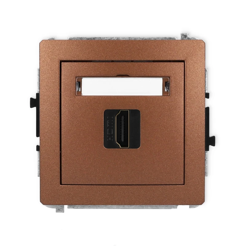 Karlik Deco Brązowy Metalik Mechanizm Gniazda Pojedynczego Hdmi 2.0 9Dhdmi-3