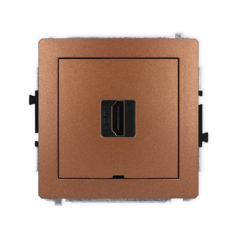 Karlik Deco Brązowy Metalik Mechanizm Gniazda Pojedynczego Hdmi 2.0, Bez Pola Opisowego 9Dhdmibo-3
