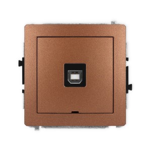 Karlik Deco Brązowy Metalik Mechanizm Gniazda Pojedynczego Usb A-B 2.0, Bez Pola Opisowego 9Dgusbbo-3