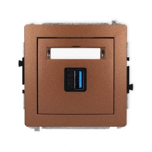 Karlik Deco Brązowy Metalik Mechanizm Gniazda Pojedynczego Usb A-A 3.0 9Dgusb-5