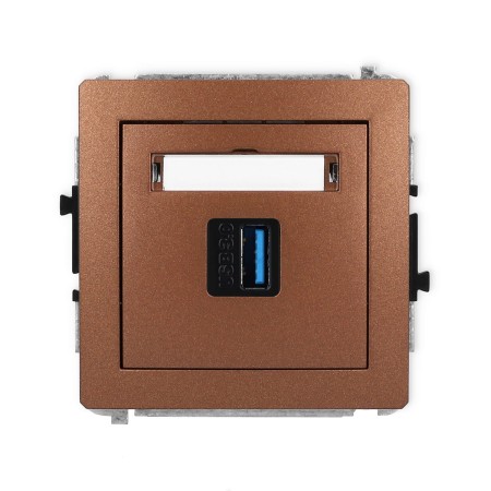 Karlik Deco Brązowy Metalik Mechanizm Gniazda Pojedynczego Usb A-A 3.0 9Dgusb-5