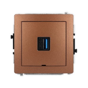 Karlik Deco Brązowy Metalik Mechanizm Gniazda Pojedynczego Usb A-A 3.0, Bez Pola Opisowego 9Dgusbbo-5