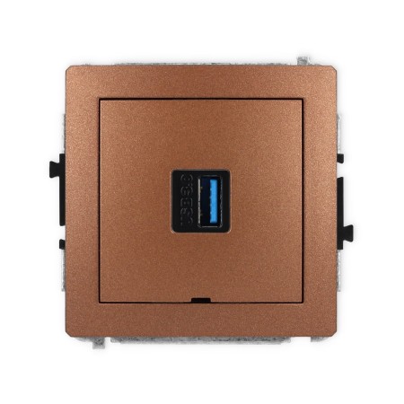 Karlik Deco Brązowy Metalik Mechanizm Gniazda Pojedynczego Usb A-A 3.0, Bez Pola Opisowego 9Dgusbbo-5