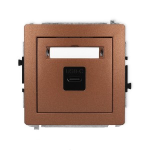 Karlik Deco Brązowy Metalik Mechanizm Gniazda Pojedynczego 1Xusb C-C 9Dgusb-7