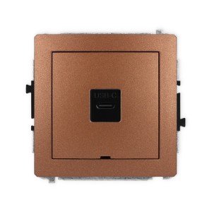 Karlik Deco Brązowy Metalik Mechanizm Gniazda Pojedynczego 1Xusb C-C, Bez Pola Opisowego 9Dgusbbo-7