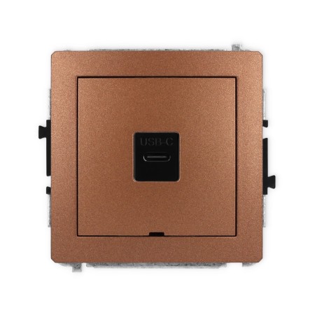 Karlik Deco Brązowy Metalik Mechanizm Gniazda Pojedynczego 1Xusb C-C, Bez Pola Opisowego 9Dgusbbo-7