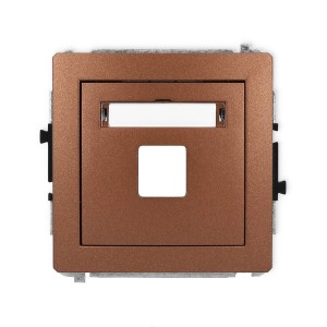 Karlik Deco Brązowy Metalik Mechanizm Gniazda Multimedialnego Pojedynczego Bez Modułu (Standard Keystone) 9Dgm-1P