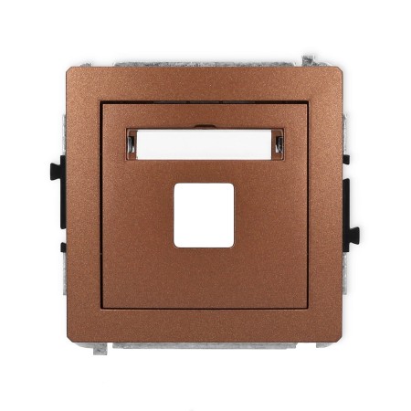 Karlik Deco Brązowy Metalik Mechanizm Gniazda Multimedialnego Pojedynczego Bez Modułu (Standard Keystone) 9Dgm-1P