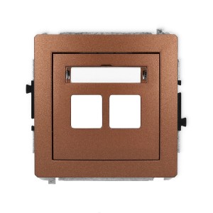 Karlik Deco Brązowy Metalik Mechanizm Gniazda Multimedialnego Podwójnego Bez Modułu (Standard Keystone) 9Dgm-2P