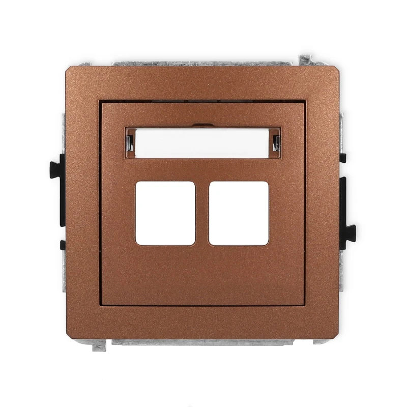 Karlik Deco Brązowy Metalik Mechanizm Gniazda Multimedialnego Podwójnego Bez Modułu (Standard Keystone) 9Dgm-2P